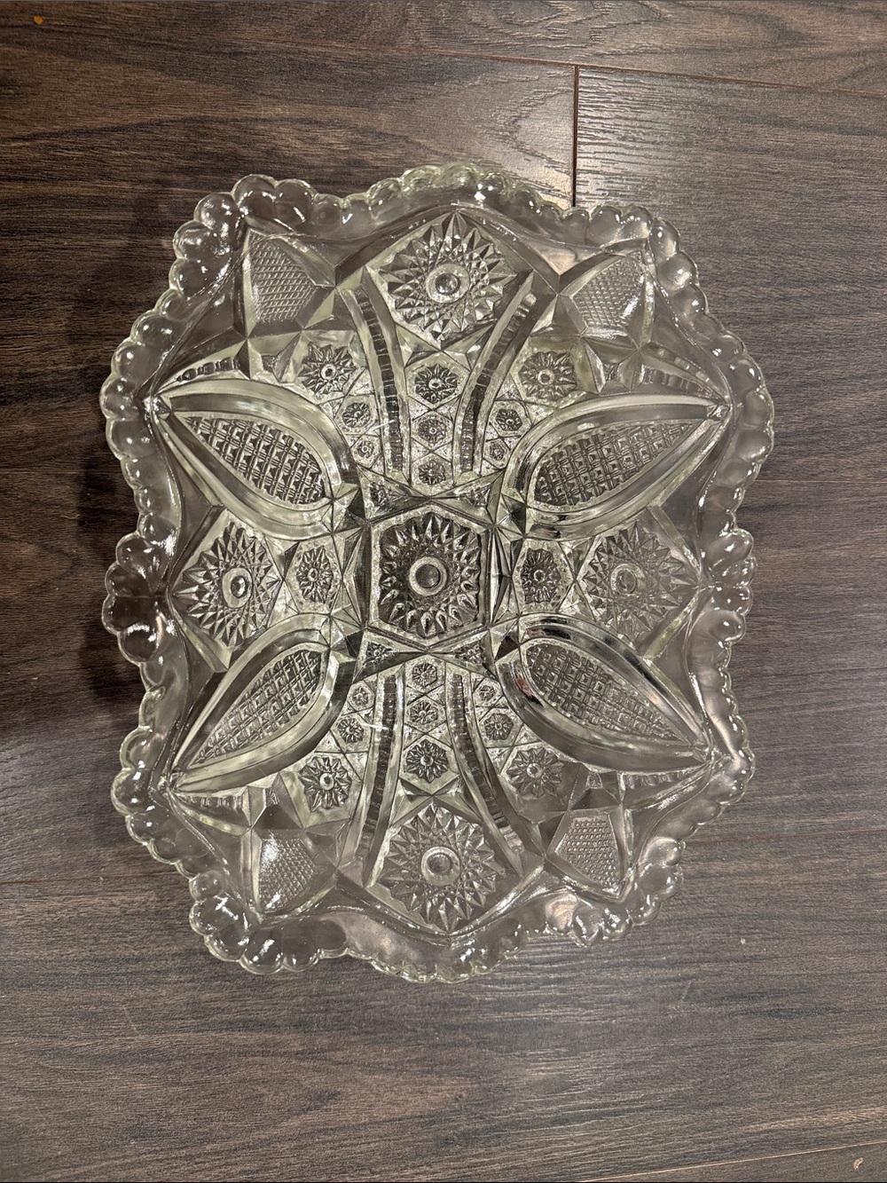 Indiana glass co Pressed Glass Decorative Serving Tray - Clear 8:3